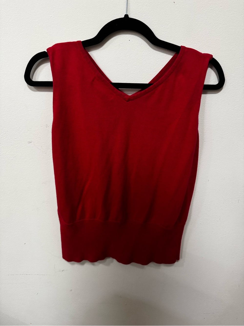 Vintage 90s Casual Corner Vibrant Red V-Neck Vest